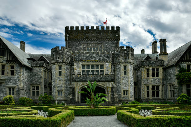 Victoria, BC Canada - June 24, 2018: Summertime at  Hatley Castle, Victoria, BC Canada