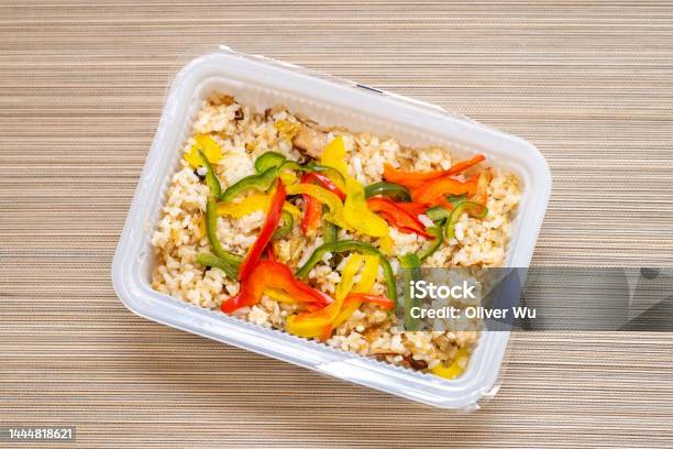 Micro Carved Rice Packed Frozen Vegetarian Stirfried Rice Microwaved Stock Photo ...