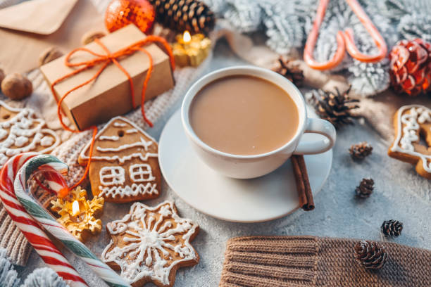 istock A cup of coffee in a Christmas atmosphere 1444821404