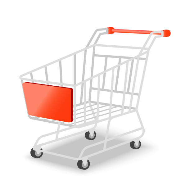 istock Shopping cart, basket used for shopping isolated vector illustration 1444824568