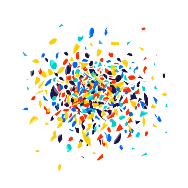 Multicolored pieces of microplastic on white background Multicolored pieces of microplastic. Vector illustration isolated on white background microplastic stock illustrations