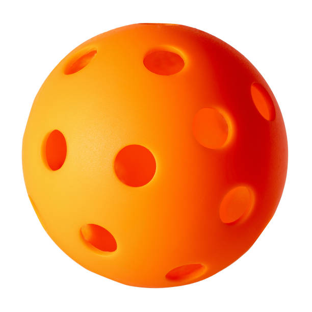 istock Colorfull orange indoor Pickleball on white background. 1444826336