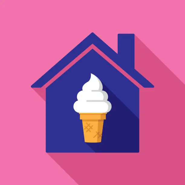 Vector illustration of House Soft Serve Icon Flat