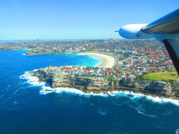 Aerial View of Sydney, Australia from Sydney Seaplanes Tour stock photo