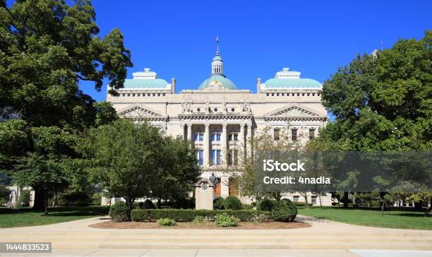 Indiana State Capitol Building Stock Photo - Download Image Now - Architectural Column, Architectural Dome, Architectural Feature