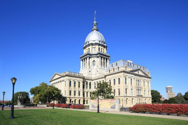 illinois state capitol - illinois state capitol building illinois state capitol springfield stock-fotos und bilder