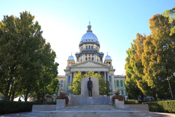 illinois state capitol - illinois state capitol building illinois state capitol springfield stock-fotos und bilder