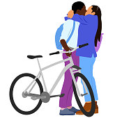 istock Kissing Couple Blue 1444846805