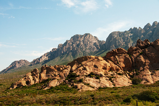 La Cueva Rocks shown here are at the base of the Organ Mountains near Las Cruces, New Mexico. The formation is part of the Organ Mountain - Desert Peaks National Monument.