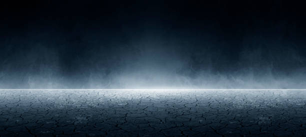 istock Global warming has caused drought, cracked soil dry, and cracked ground, Desert pollution in the air wildfire makes smoke bush pollution in the world, climate change, global warming concept 1444864525