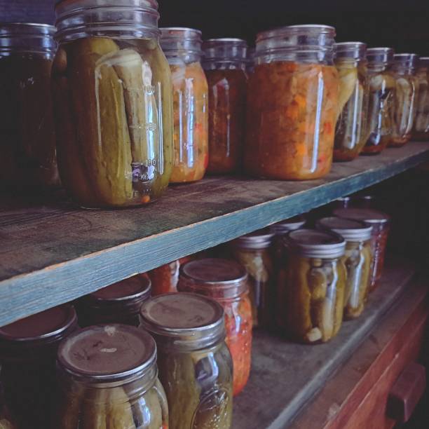 istock Rows of Home-Canned Vegetables 1444866508