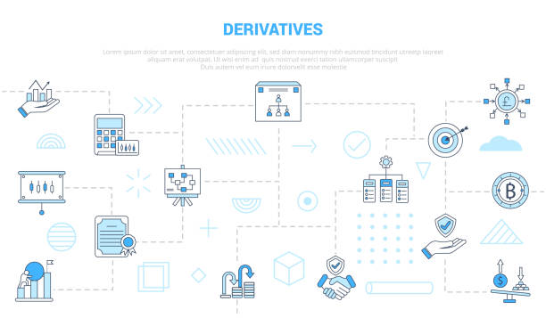 istock derivatives concept with icon set template banner with modern blue color style 1444867283