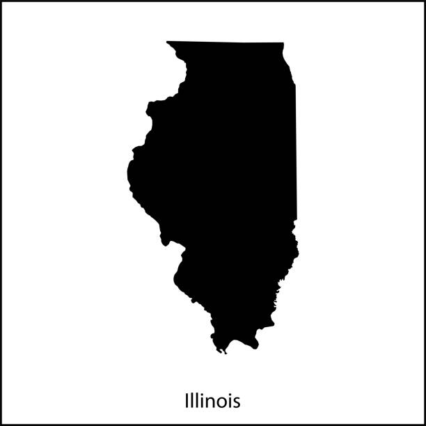 mapa illinois - illinois stock illustrations