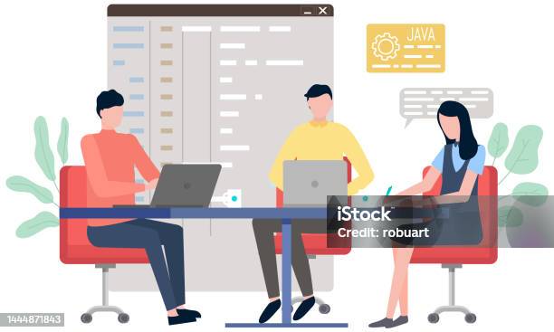 Programmer Engineering And Coding Set Of Programmers Working On Web ...