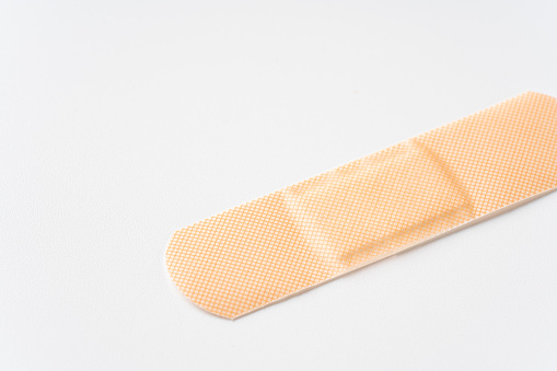 Adhesive bandage on white background