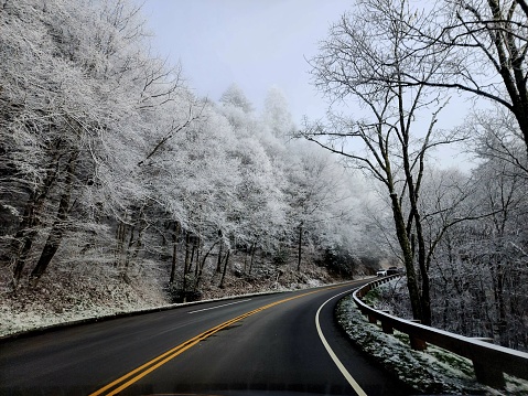 Snow in the smoky mountains
