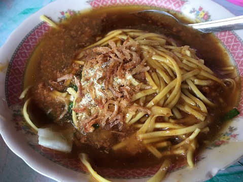 Traditional Indonesian noodle with cassava soup