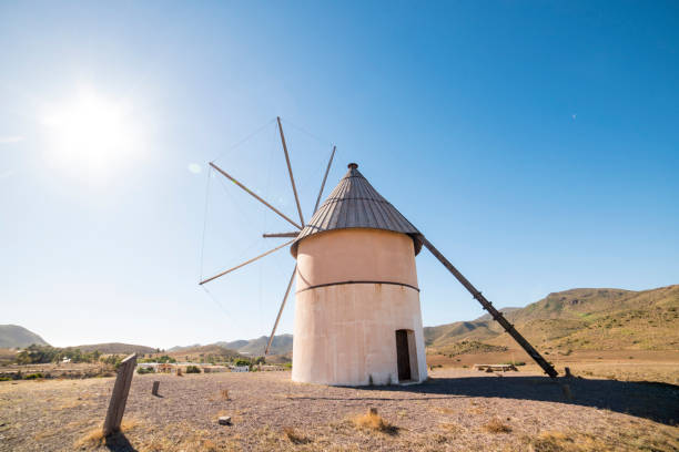 istock Old restored windmill in Cabo de Gata, Almeria, Spain 1444894111
