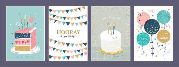 ilustrações de stock, clip art, desenhos animados e ícones de happy birthday to you - little cakes