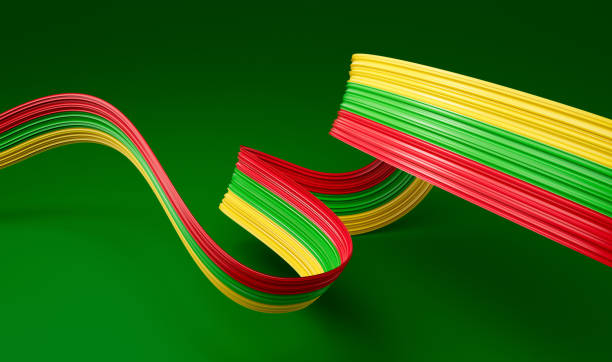 istock Myanmar flag, 3d illustration on a Isolated background 1444900379