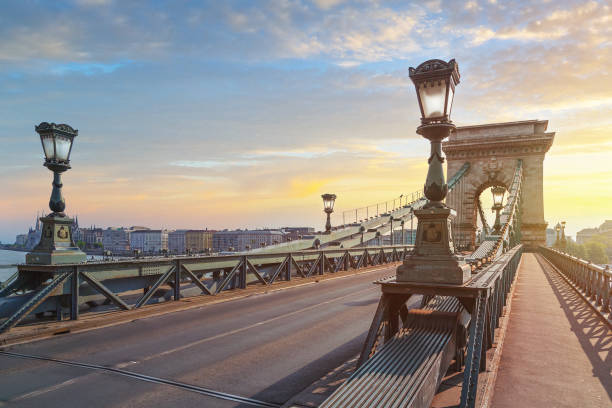 istock The Chainbridge in Budapest at sunrise 1444907581