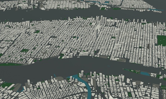 3D illustration of New York mass building