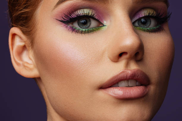 istock Beautiful woman with bright make-up 1444909983