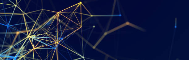 istock Abstract illustration with connected dots and lines. Digital network background. The concept of science, technology. 3D 1444916602