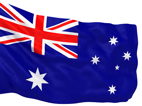 Australian flag waving