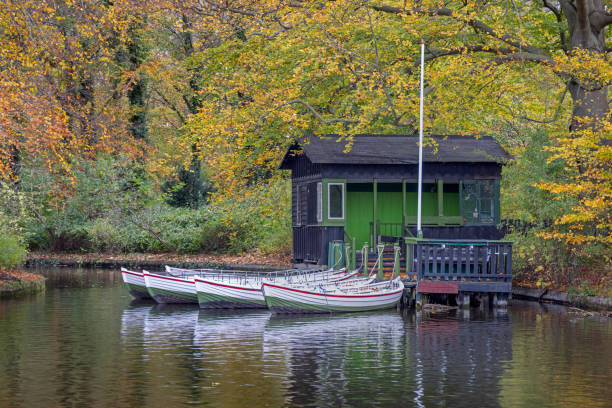 A beautiful lake in autumn with the name: \