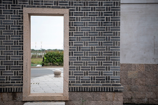 Traditional brick wall in Fujian Province, China