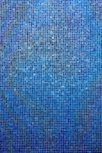 Detail of the blue tiles