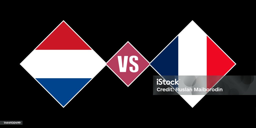 Netherlands Vs France Flag Concept Vector Illustration Stock