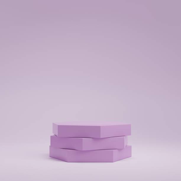 istock 3d rendering display product abstract minimal scene with geometric podium platform. stand for cosmetic products. Stage showcase on pedestal 3d studio. 1444930525