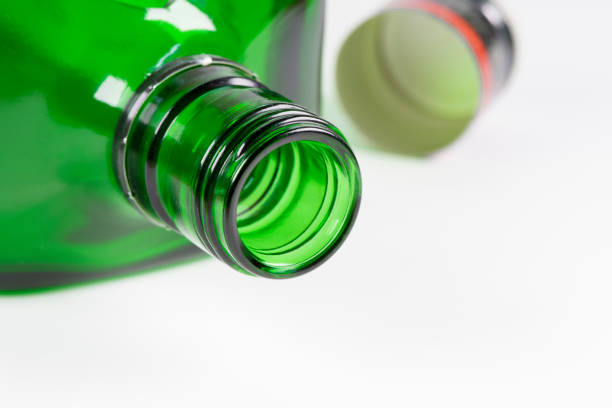 istock Empty alcohol bottle close up. Bar drink. Design mockup. 1444931973
