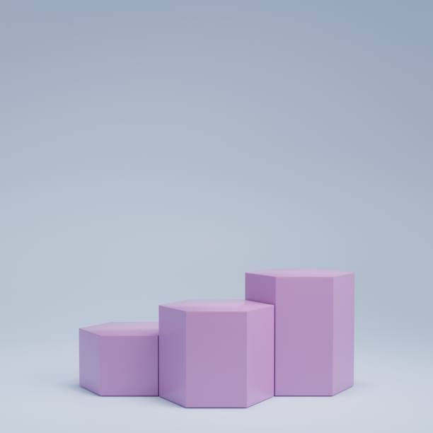 istock 3d rendering display product abstract minimal scene with geometric podium platform. stand for cosmetic products. Stage showcase on pedestal 3d studio. 1444932140