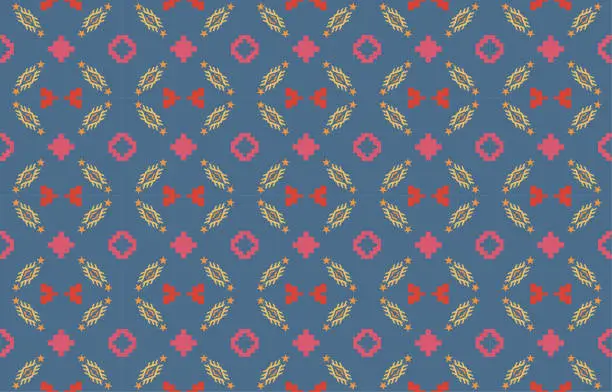 Vector illustration of Vector tribal ethnic ikat pattern geometric design. Seamless geometric ethnic oriental ikat pattern traditional. Design perfect for textile, wrapping paper, wallpaper, background, batik, illustration.