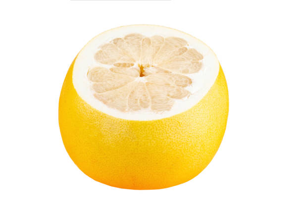 Pomelo citrus fruit. Ripe grapefruit. Pomelo isolated on white background. File contains clipping path.