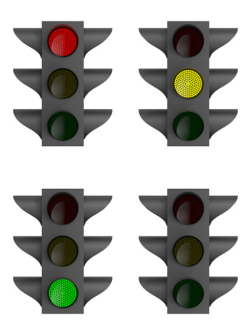 traffic light on white background. Isolated 3D illustration