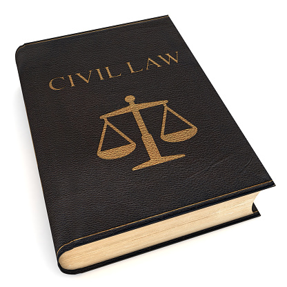 Law sign civil law book