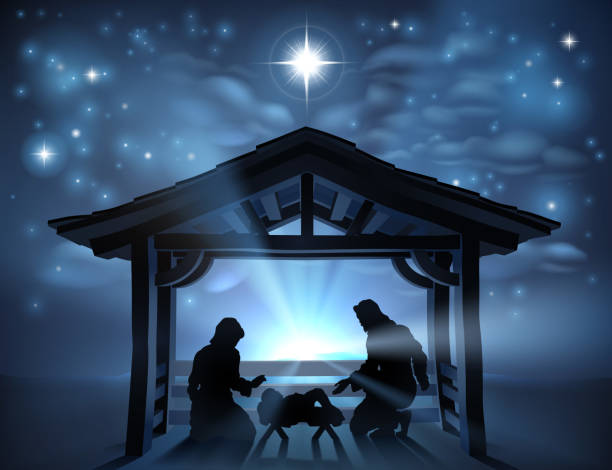 istock Christmas Nativity Scene Jesus Manger Silhouette 1444952391