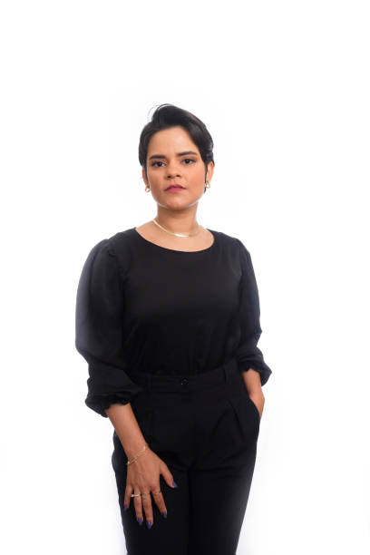 istock Business woman, elegant, dressed in black. 1444952951