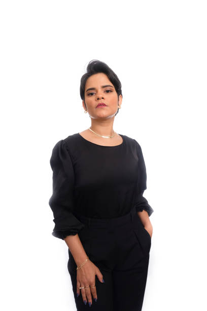 istock Business woman, elegant, dressed in black. 1444952964