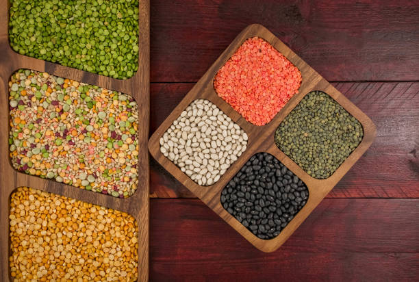 istock close up green ,yellow  peas and beans mix background 1444954621