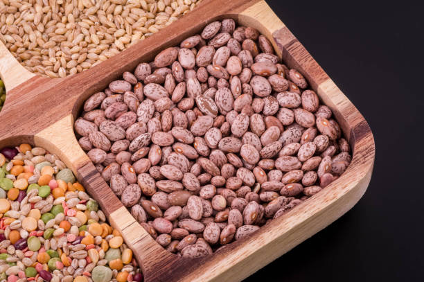 istock close up green ,yellow  peas and beans mix background 1444954940
