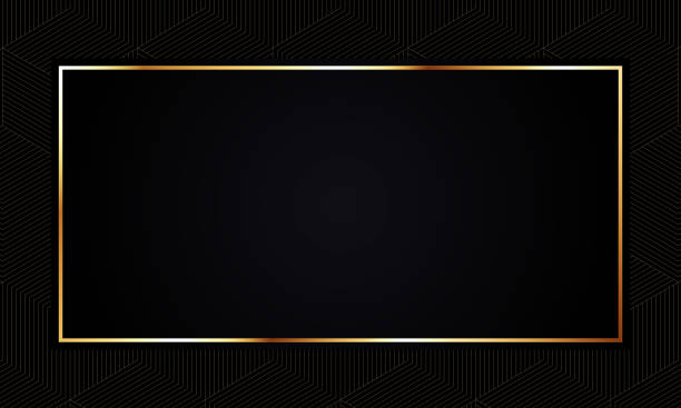 istock Black and gold color scheme. Background material with a simple frame that gives a chic and elegant impression. 1444955695