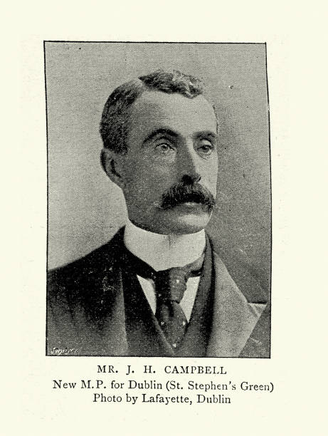 James Campbell, 1st Baron Glenavy, MP for Dublin, Victorian 19th Century vector art illustration