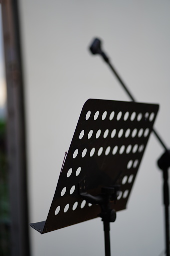 Empty metal music stand