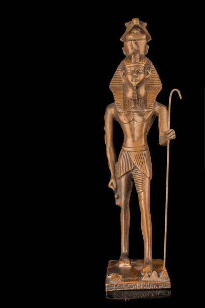 istock Ancient Egyptian statue on the black background 1444964961