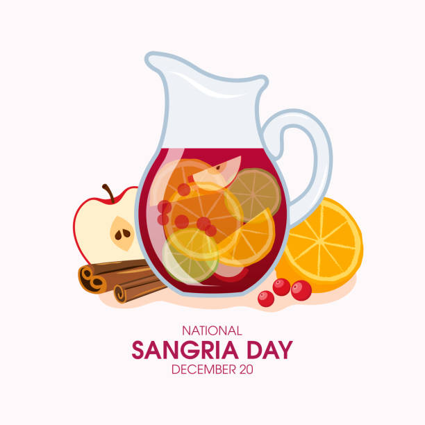 bildbanksillustrationer, clip art samt tecknat material och ikoner med national sangria day vector - sangria